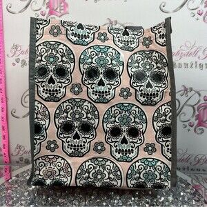 Marshalls Pink Sugar Skull Tote with Teal & Black Accents